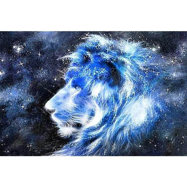 Three-dimensional diamond stickers animal dream starry sky lion diamond painting Lcross-stitch square round diamond stick drill