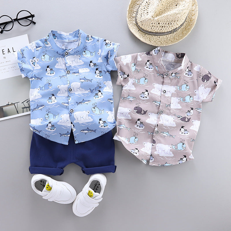 Boy baby infant child suit shirt short sleeve suit