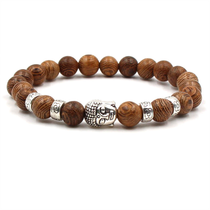 Buddha head elastic bracelet