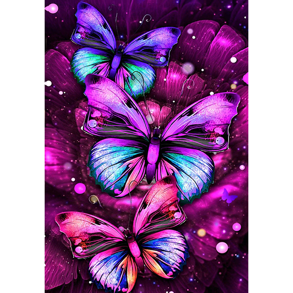 Shiny Diamond Painting Full Animal Embroidery Butterfly Mosaic