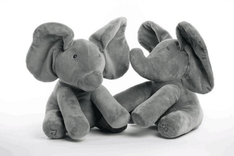 Interactive Peek-A-Boo Elephant Plush Toy 