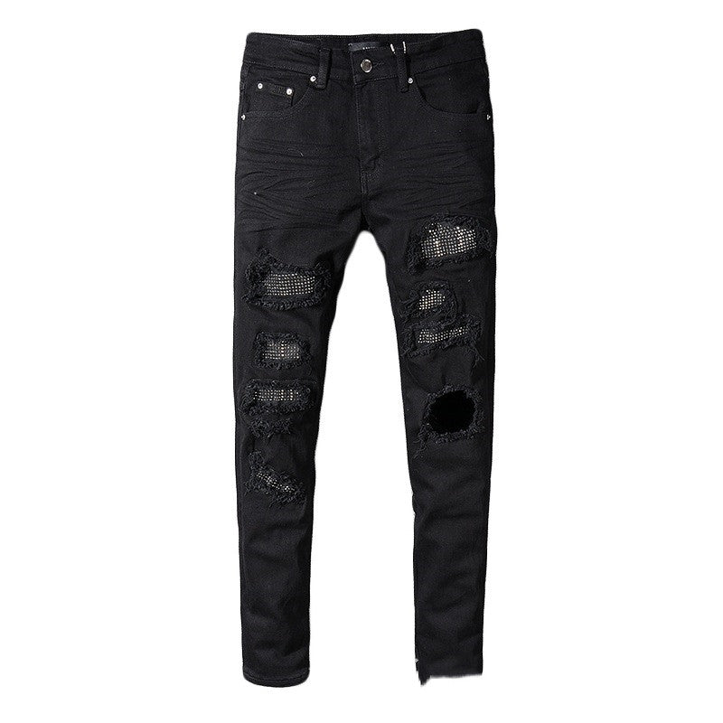 Black cat whiskered jeans