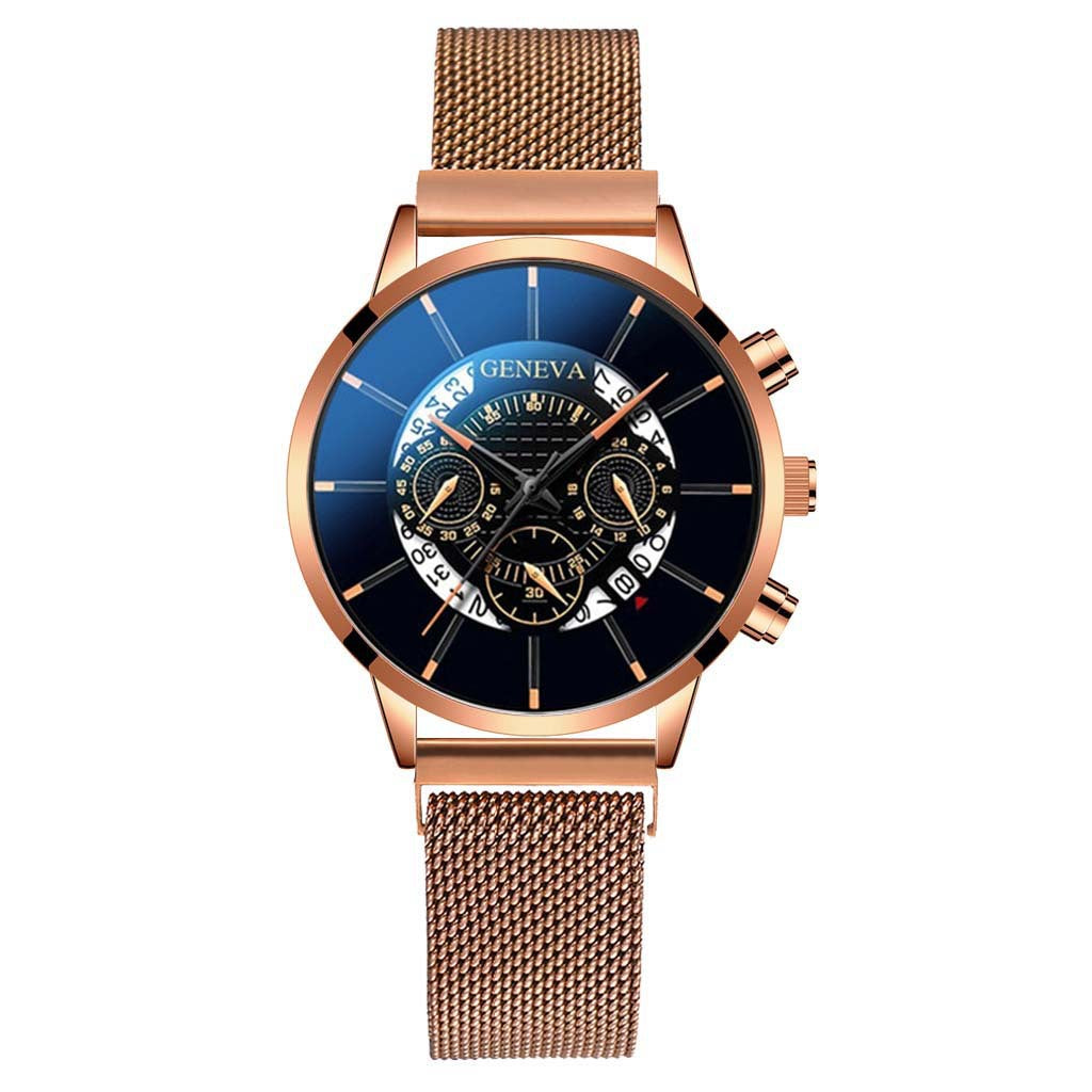 Magnet mesh band quartz watch