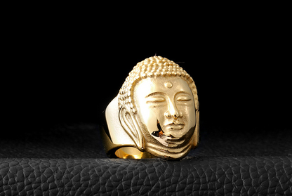 Sakyamuni Buddha head steel titanium ring