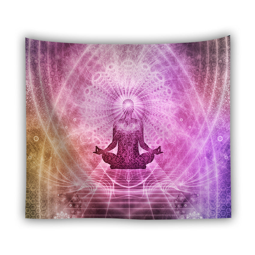 Digital printing sitting Buddha tapestry