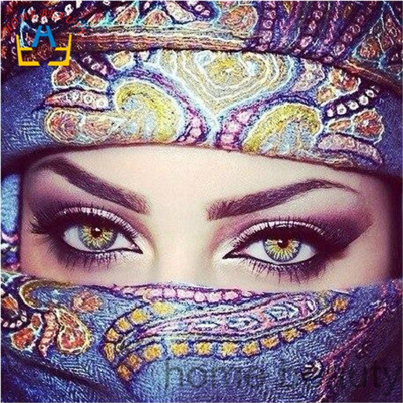 Diy 5d diamond painting needlework embroidery with diamonds mosaic crystal pictures dmc canvas paint beautiful eyes