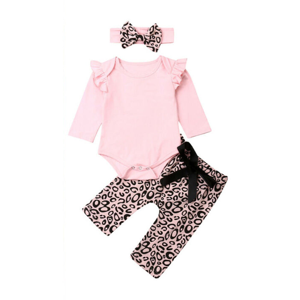 Leopard print pants and headband suit