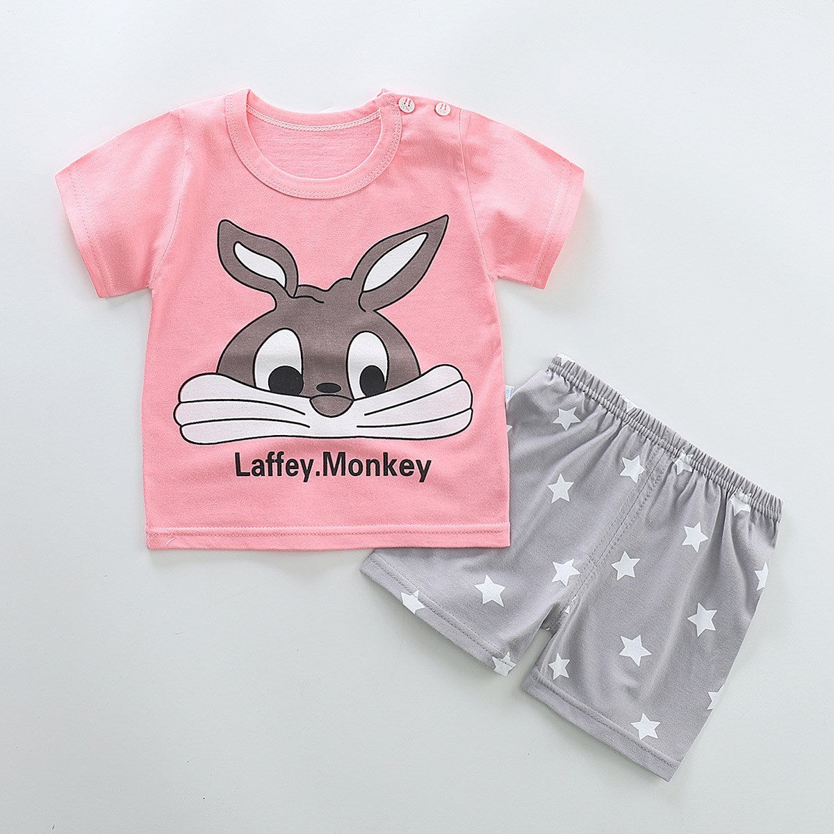 Children's cotton short sleeve suit