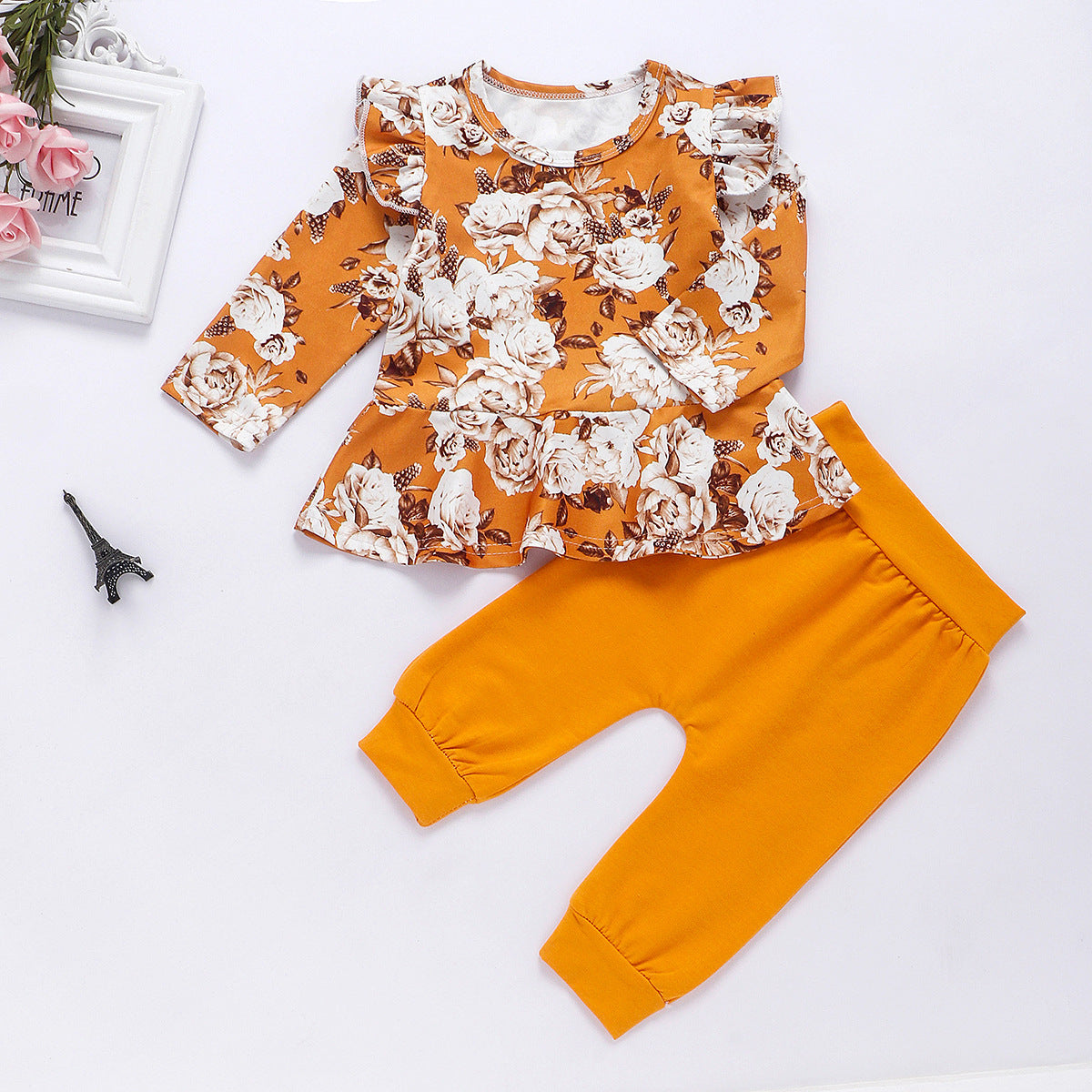 New children's suit childlike beautiful flower skirt