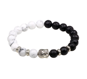 8mm natural stone agate yoga chakra bracelet Buddha head energy volcanic stone beaded bracelet