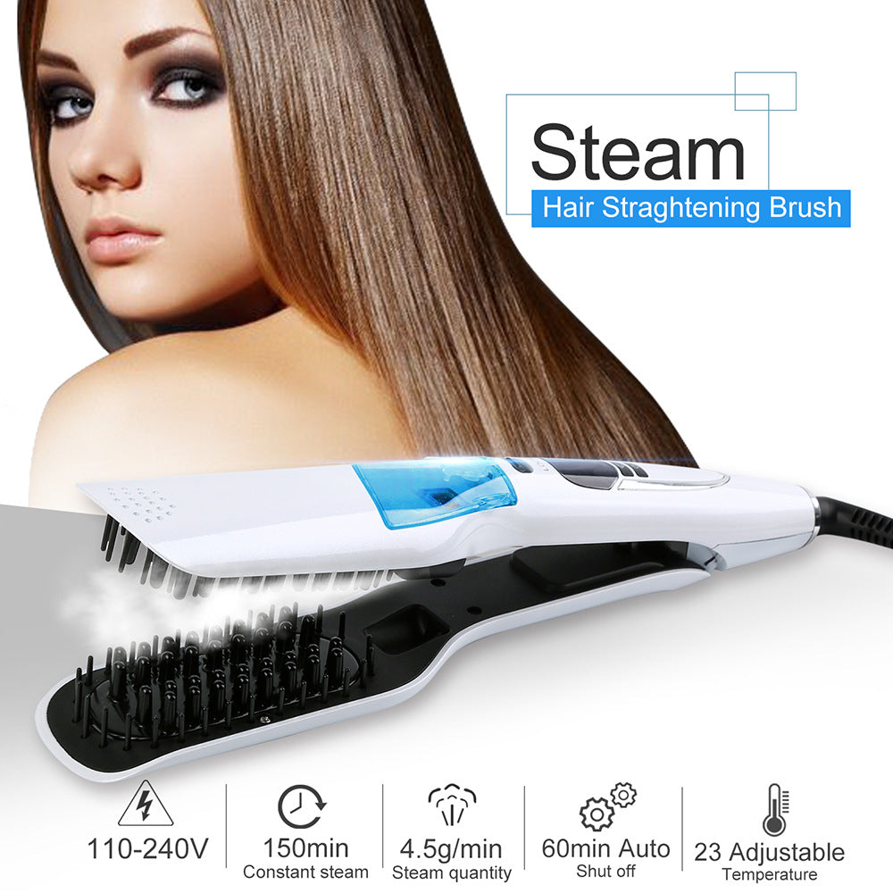 Authentic steam spray straightening comb hair straightener pull straight splint not to hurt the hair dry and wet one generation 