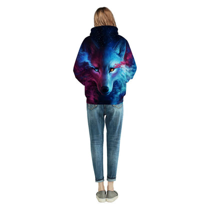 Mr 1991INC Space Galaxy Sweatshirts Men women Tracksuits Tops Print Galaxy Wolf