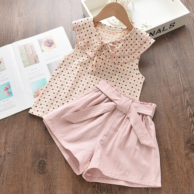 Ice Cream Printed t-Shirt + Shorts Girls Suit Pants