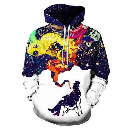 3D Smoke Splatter Pullover Hoodie