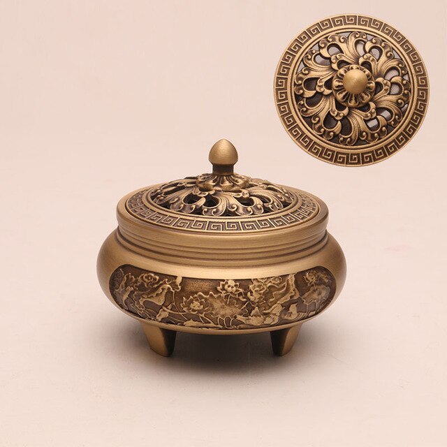 Copper Pujiang Antique Copper Incense Burner Pure Copper Incense Burner Household Zen Xuande Incense Sandalwood Incense Burner Custom Carved