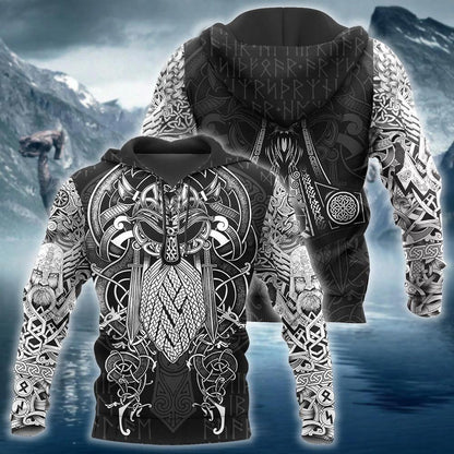 Viking Odin Best Viking Tattoo 3D Hoodies Men Women Hipster Streetwear Outfit