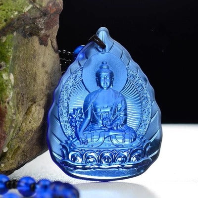 Glass pendant Buddha statue