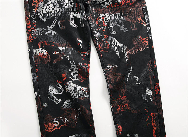 Black printed nightclub pants