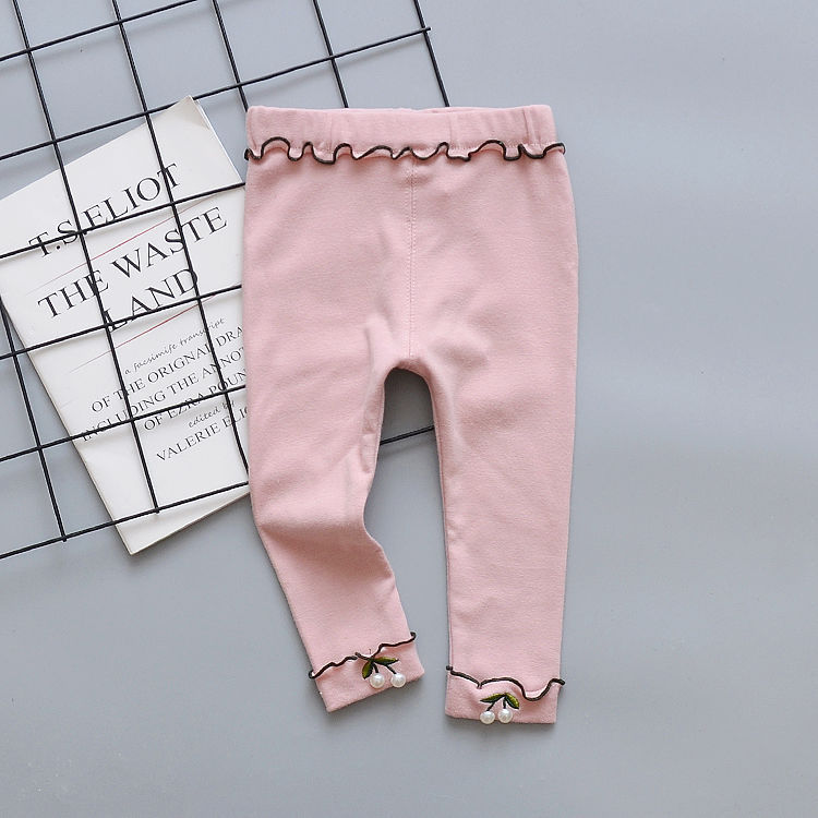 Children's pants for girls with wooden ears