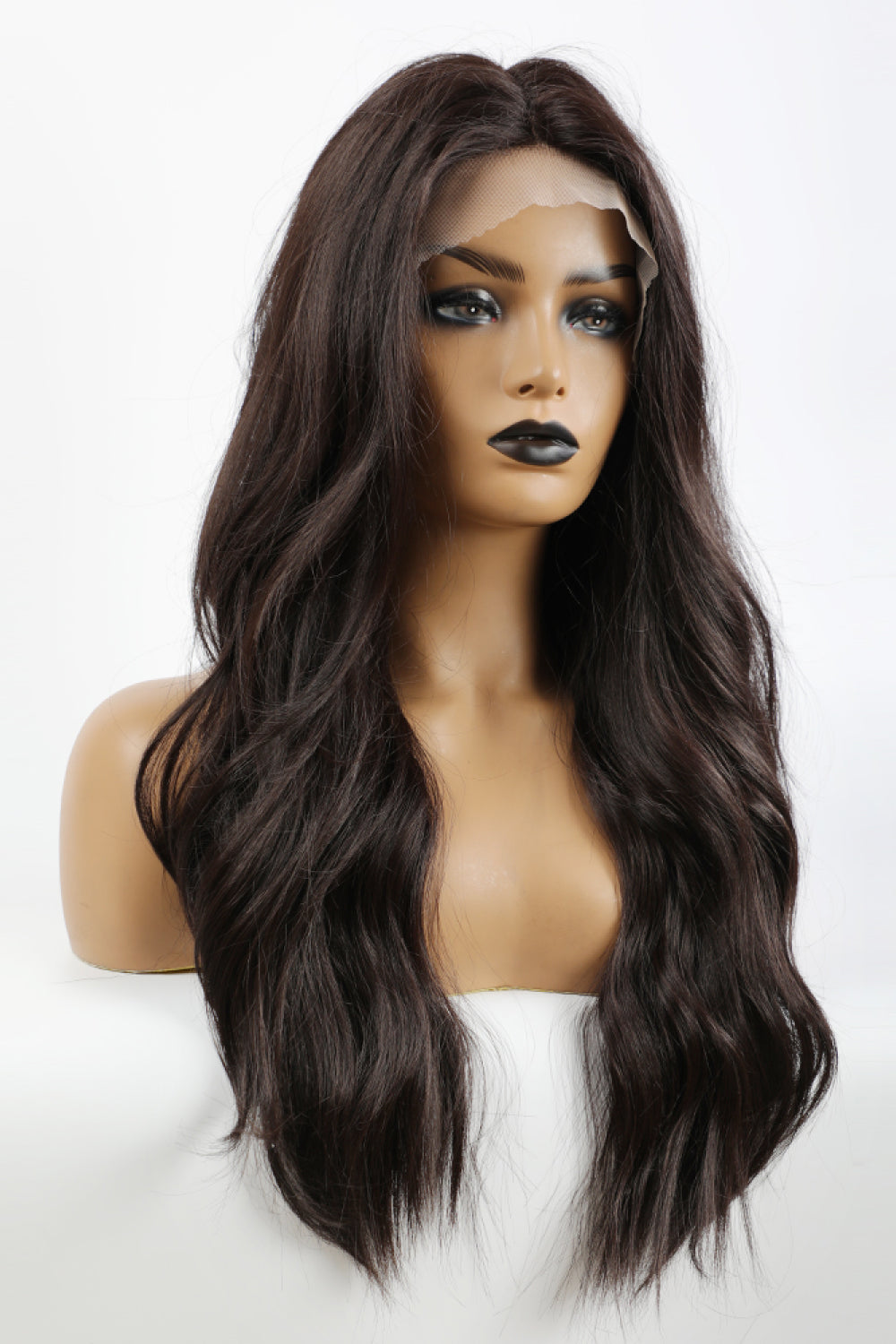 13*2" Lace Front Wigs Synthetic Long Wave 26" Heat Safe 150% Density in Brown 