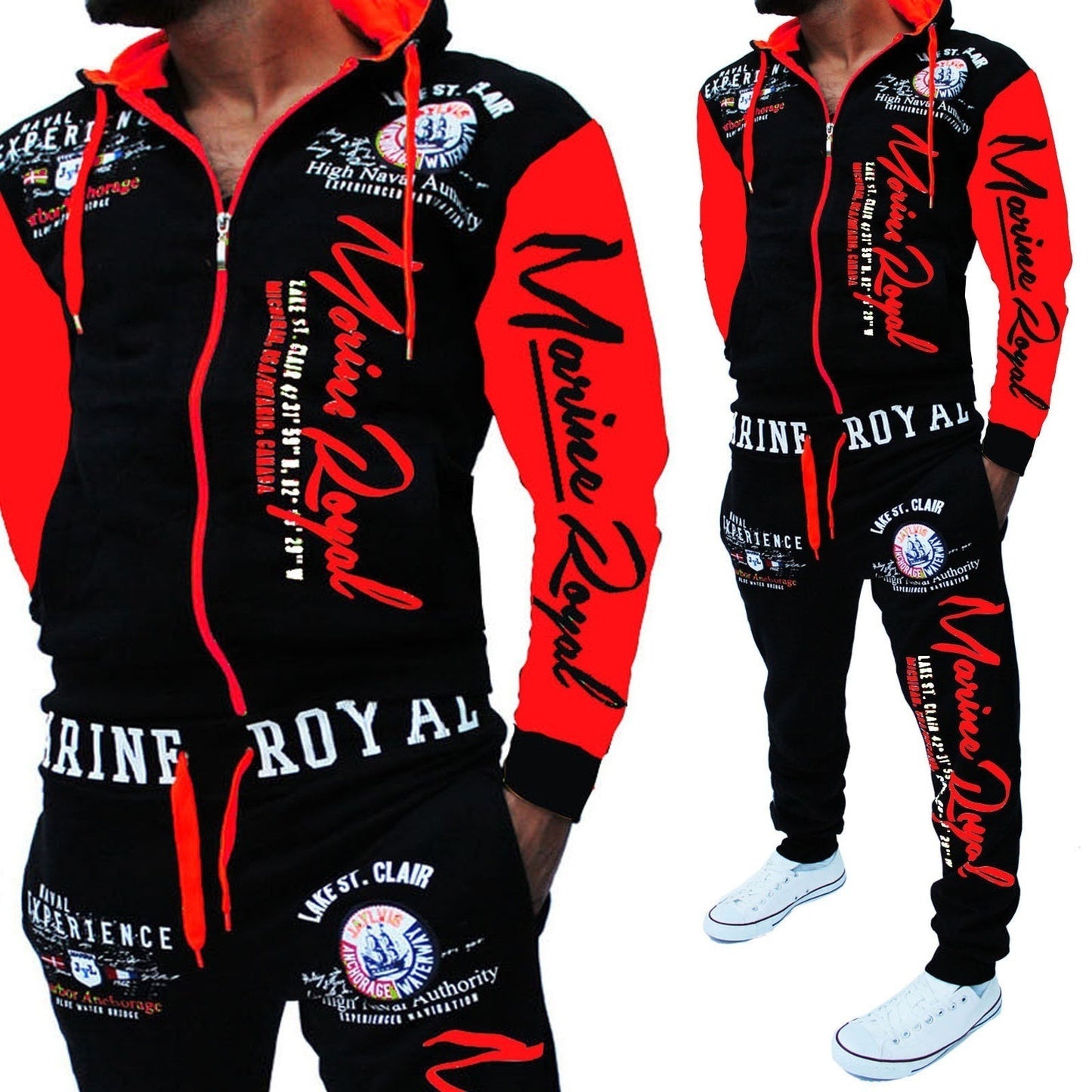 Men Tracksuit 2 Piece Tops and Pants Mens Sweat Suits Set