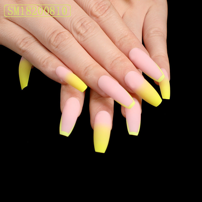 Yellow ballet shoes shape nail plate