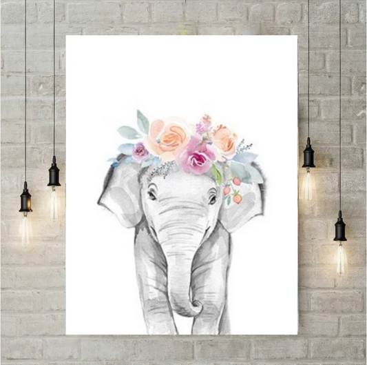 5D Diamond Painting Elephant With Garland