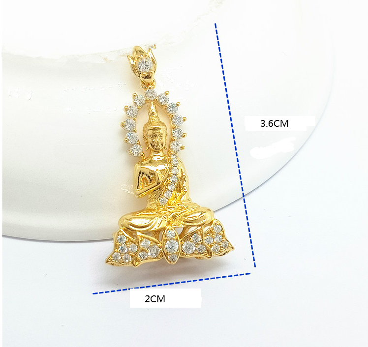 Golden buddha pendant necklace men and women