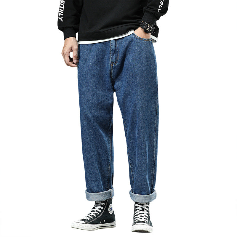 Large Size Jeans Men's Loose Fat Guy Wide-Leg Daddy Pants