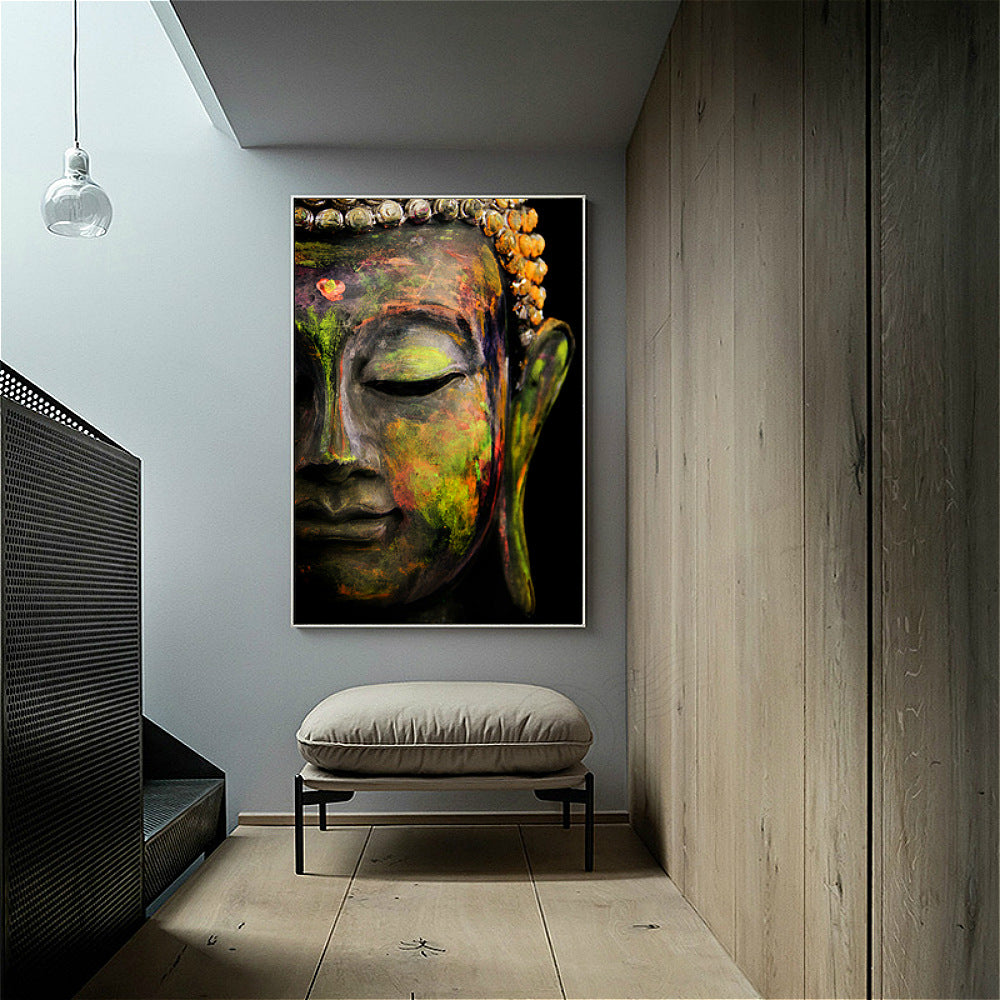 Buddha head portrait study decorative painting