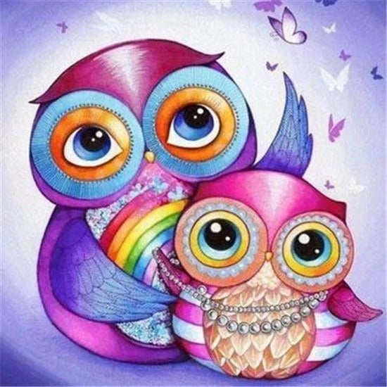 Family Owls - Diamond embroidery kit