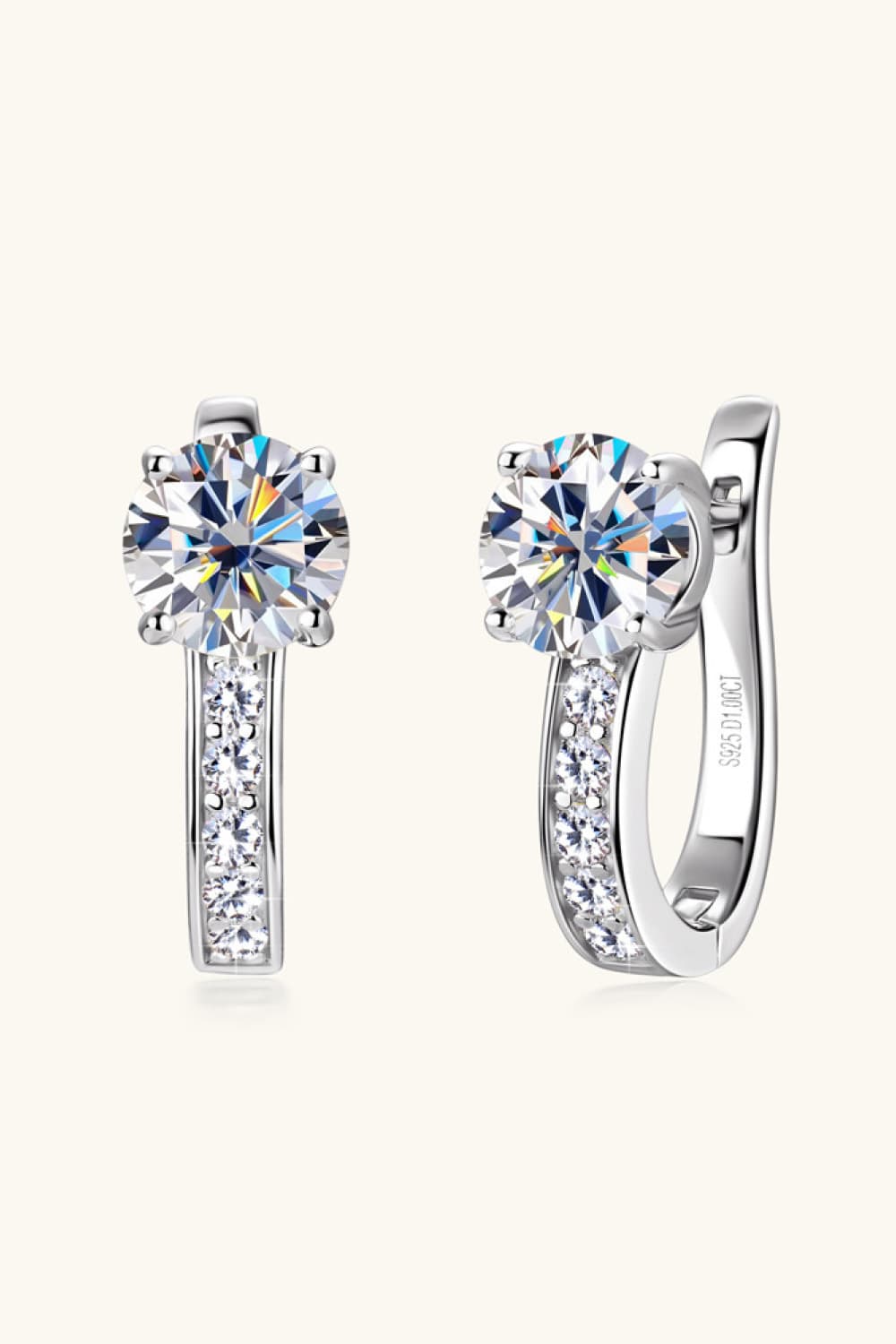 2 Carat Moissanite 925 Sterling Silver Earrings 