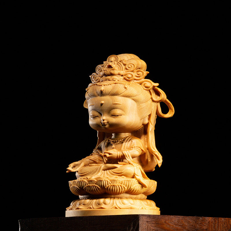 Boxwood carving of Guanyin Buddha statue