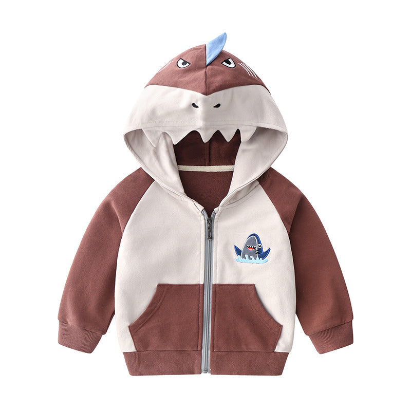 Children's Cartoon Cotton Hooded Cardigan Jacket