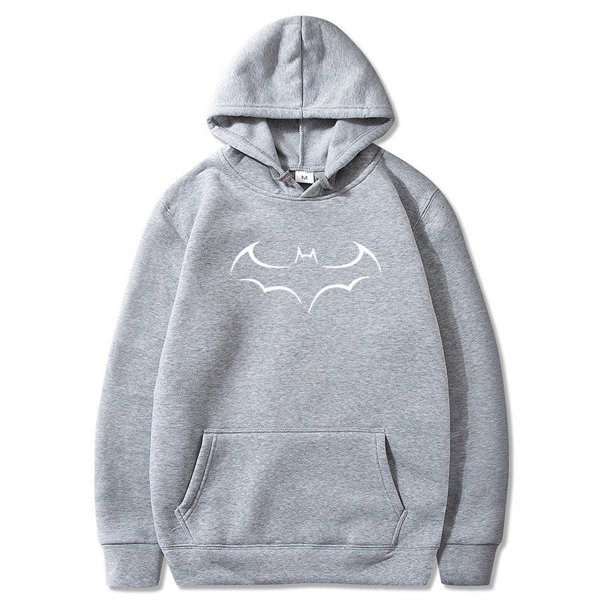 Plush Hoodie men's bat printed sweater for men