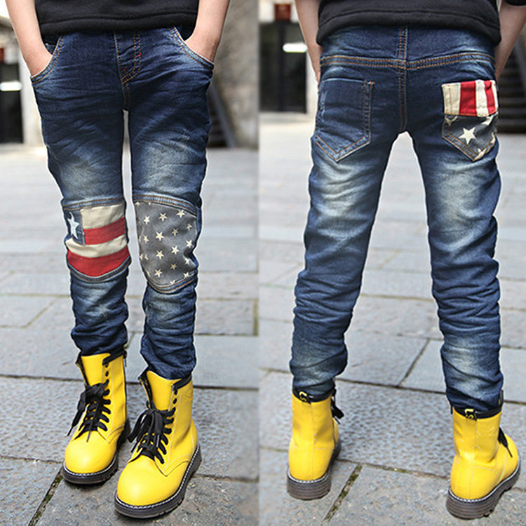 Boy patchwork jeans