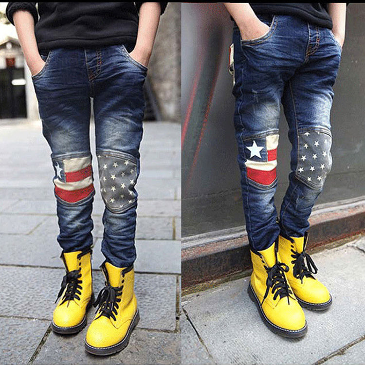 Boy patchwork jeans