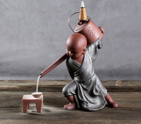 Ceramic backflow incense burner decoration