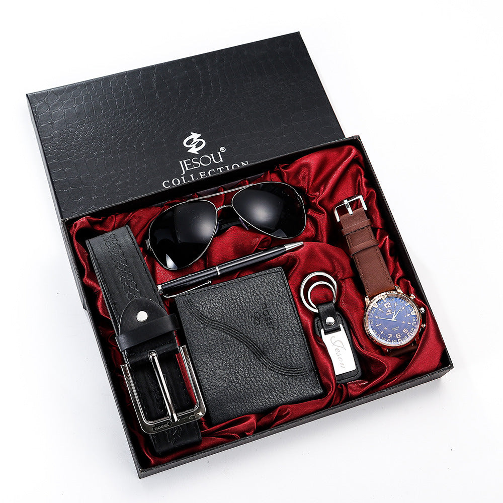 Mens gift set beautifully packaged watch belt wallet