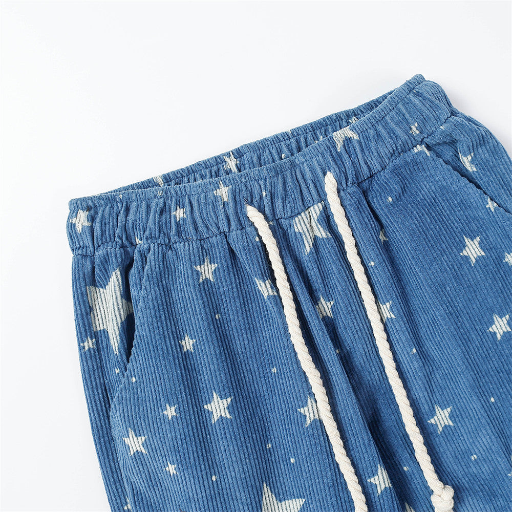 Corduroy Star Full Print Casual Pants