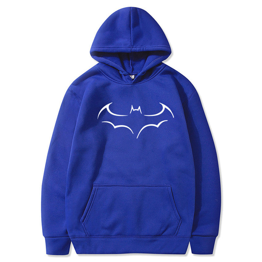 Plush Hoodie men's bat printed sweater for men