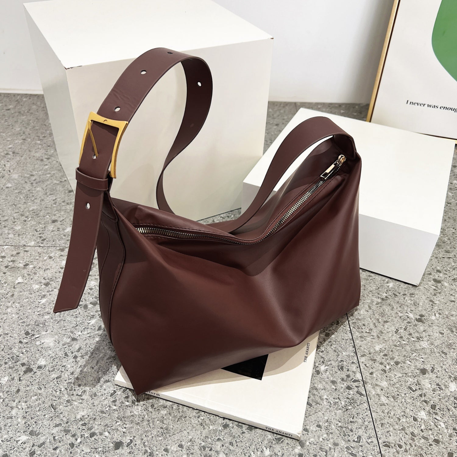 Adjustable Strap PU Leather Handbag - Babbazon New Products