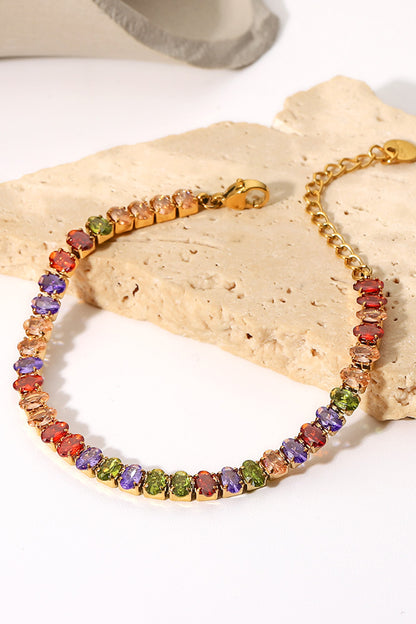 18K Gold Plated Multicolored Zircon Bracelet 