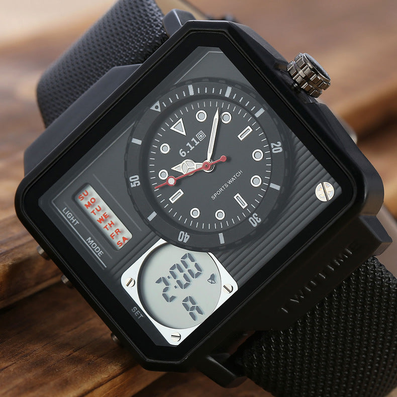 Men's watch multi-function sports watch belt watch electronic watch