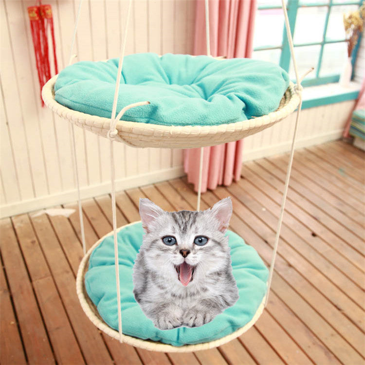 Straw cat hammock cat climbing frame cat nest 