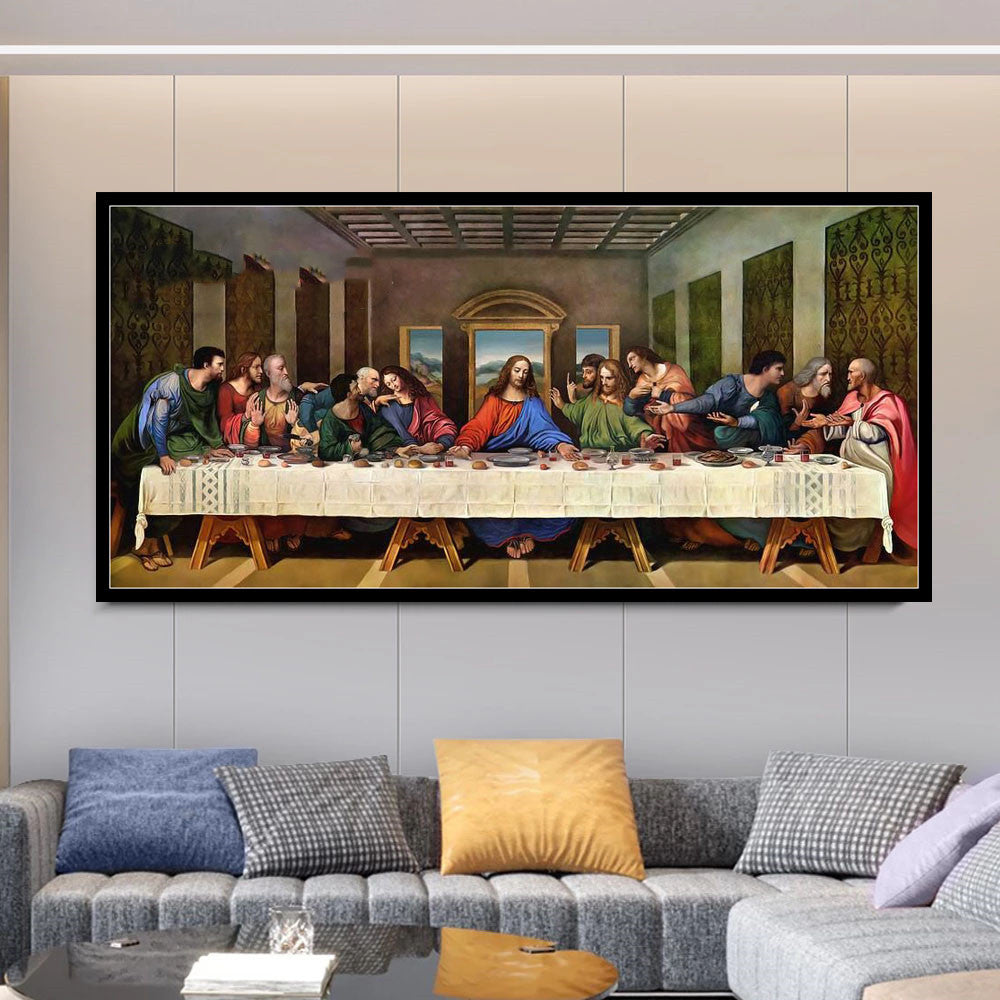 Painting Last Supper Mosaic Rhinestone Picture Living Room Cross  Kit