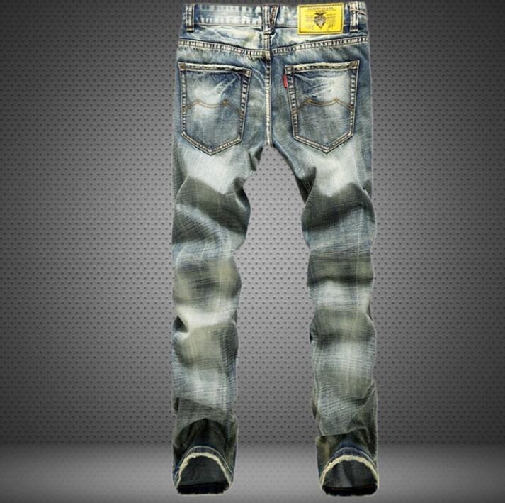 fashion brand men's casual jeans male slim solid color autumn cozy thin style personality hole long pants