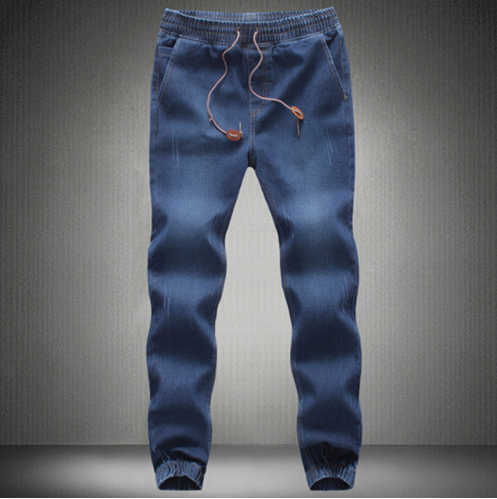 Feet jeans men's plus fertilizer XL elastic stretch pants feet pants feet tide