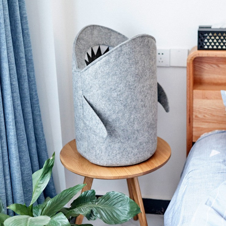 Dirty clothes shark storage bucket 