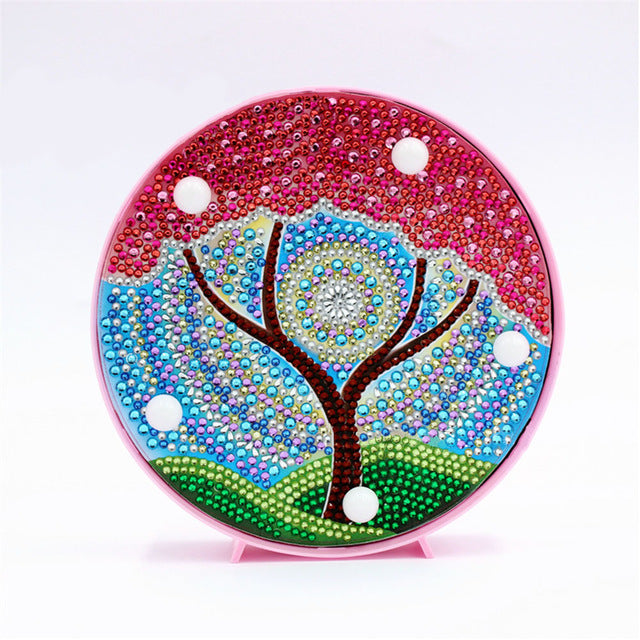 Diamond painting DIY handmade night light four seasons tree